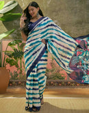Off White Khadi Printed Saree 