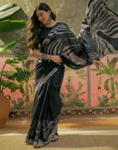 Black Khadi Printed Saree