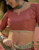 Maroon Khadi Printed Saree