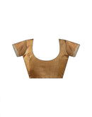 Dark Brown Mustard Khadi Printed Saree
