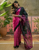 Pink Khadi Printed Saree