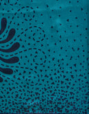 Teal Blue Khadi Printed Saree