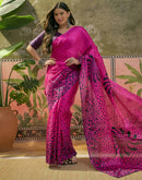 Pink Khadi Printed Saree
