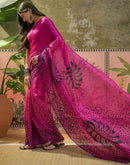Pink Khadi Printed Saree