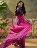 Pink Khadi Printed Saree