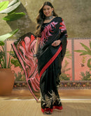 Black Khadi Printed Saree