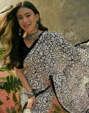Beige Khadi Printed Saree