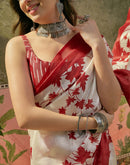 Off White Khadi Printed Saree