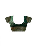 Dark Green Georgette Bandhani Printed Saree