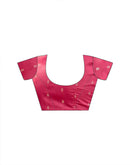 Pink Chiffon Bandhani Printed Embroidery Saree