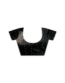 Black Chiffon Bandhani Printed Embroidery Saree