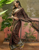 Black Georgette Printed Saree