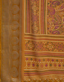 Mustard Yellow Georgette Printed Saree