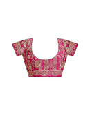 Rani Pink Georgette Bandhani Printed Saree 