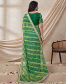 Green Georgette Laheriya Printed Saree