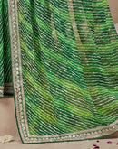 Green Georgette Laheriya Printed Saree