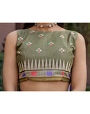 Sage Green Silk Printed Saree