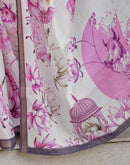 Off White Silk Floral Printed Saree