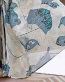 Off White Shimmer Silk Printed Saree
