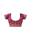 Rani Pink Tissue Satin Sequence Embroidery Saree