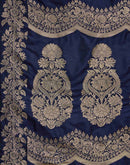 Navy Blue Silk Woven Banarasi Saree