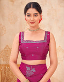 Rani Pink Silk Woven Banarasi Saree