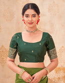 Mehandi Green Silk Woven Banarasi Saree