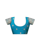 Teal Blue Silk Woven Banarasi Saree