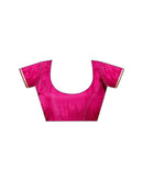 Rani Pink Vichitra Silk Foil Printed Saree