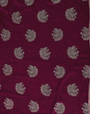Magenta Vichitra Silk Foil Printed Gota Lace Saree