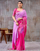 Light Purple Chinnon Chiffon Woven Saree
