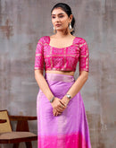 Light Purple Chinnon Chiffon Woven Saree