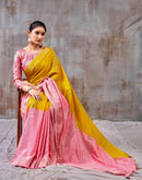 Yellow Chinnon Chiffon Woven Saree