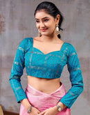 Light Pink Chinnon Chiffon Woven Saree