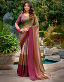 Multicoloured Chiffon Ombre Zari Stripe Saree