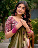 Multicoloured Chiffon Ombre Zari Stripe Saree