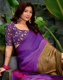 Purple Chiffon Ombre Zari Stripe Saree