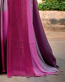 Mauve Chiffon Ombre Zari Stripe Saree