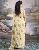 Off White Chiffon Floral Printed Saree