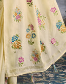 Off White Chiffon Floral Printed Saree