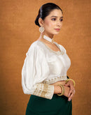 White Silk Sequence Sequence Blouse