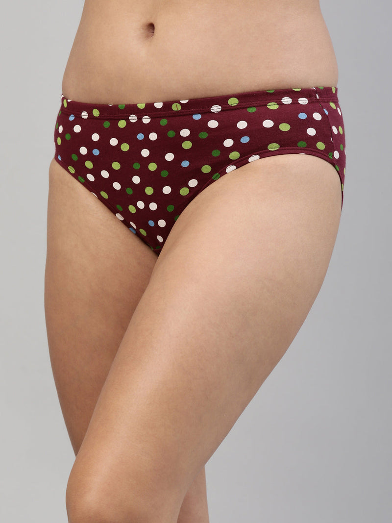 Amelie 102 Printed Cotton Hipster Panty for Women - Assorted Colours AS04
