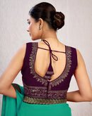 Wine Silk Plain Sequence Blouse