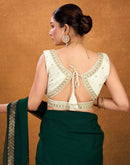 Off White Silk Sequence Embroidery Blouse