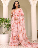 Ready To Wear Multicoloured Georgette Floral Printed Saree