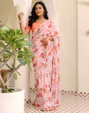 Ready To Wear Multicoloured Georgette Floral Printed Saree