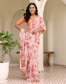 Ready To Wear Multicoloured Georgette Floral Printed Saree