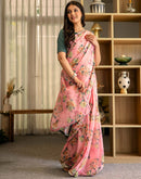 Ready To Wear Multicoloured Georgette Floral Printed Saree