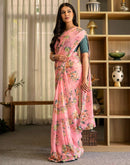 Ready To Wear Multicoloured Georgette Floral Printed Saree