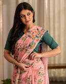 Ready To Wear Multicoloured Georgette Floral Printed Saree